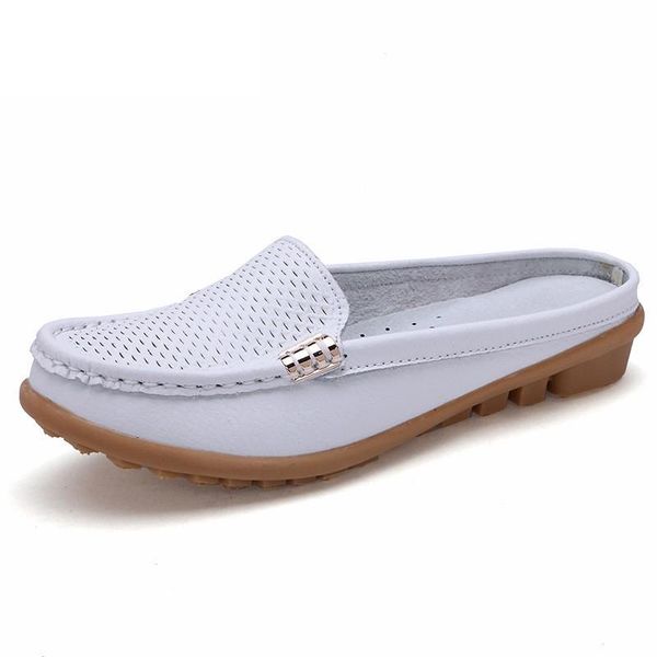 

women's slide on slip loafers flats shoes slides slippers drop breathable fashion woman mules flip flops, Black