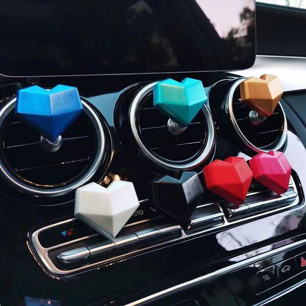 

creative gypsum geometry love car air freshener perfume clip fragrance diffuser auto interior decoration ornaments