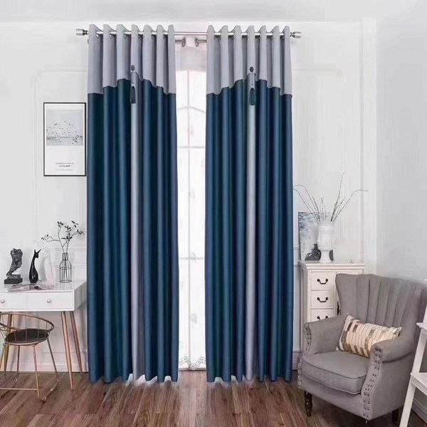 

luxury high shadding blackout curtains for living room kitchen bedroom stitching double-sided linen fabric quality window drapes curtain &