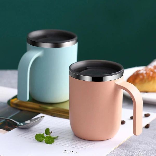 

mugs coffee mug 304 stainless steel breakfast cup couple drinking 400ml