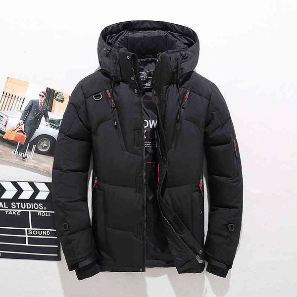 

duck down et, men's hoodie, thick warm, casual coat, multi pocket, winter, Black