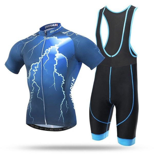 

racing sets 2021 men cycling jersey set summer short-sleeved suspender clothing bicycle suit sweatshirt mountain bike clothes, Black;blue