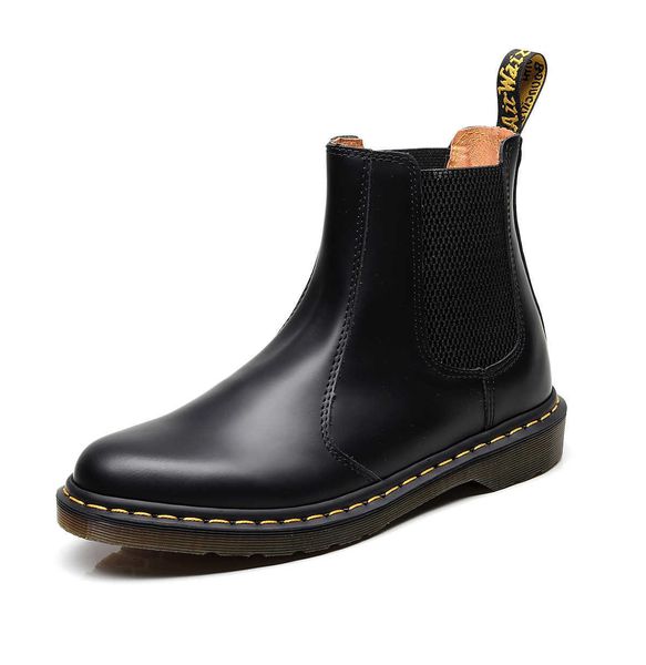 

high version dr2976 high martin boots men's english leather large chelsea a pair of, Black