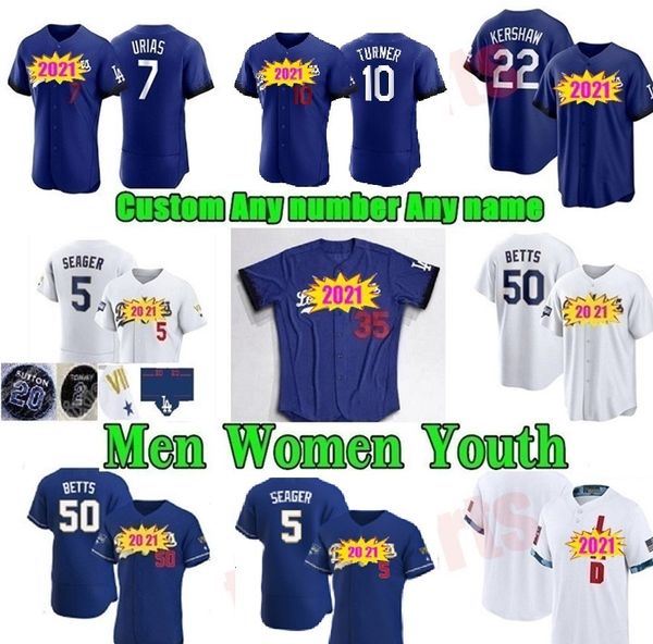 

men women youth 2021 baseball jerseys 50 mookie betts cody bellinger justin turner max muncy clayton kershaw enrique hernandez jersey, Blue;black