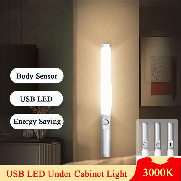 

motion body sensor led cabinet light usb charging 2.5w wardrobe night lights 3000k