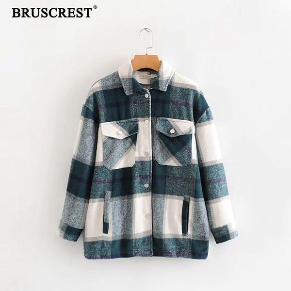 

women's jackets winter women green plaid long coat korean casual warm overcoat fashion coats ladies loose plus size, Black;brown