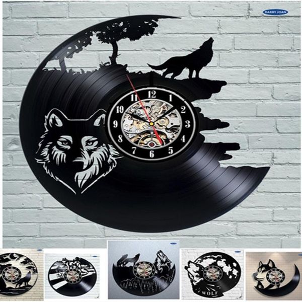 

wall clocks wolf pictures record clock - get unique bedroom or kitchen decor gift ideas men and women cool modern