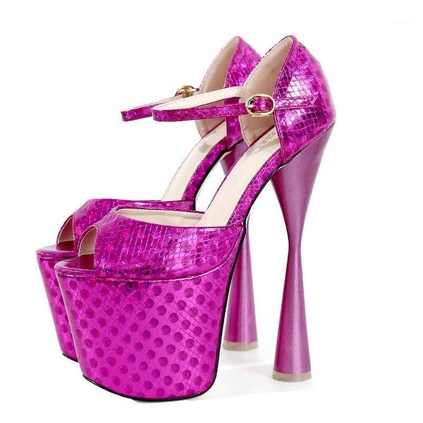 

sandals summer gold 20cm high-heeled buckle pumps ladies shoes woman stripper stilettos platforms steel pipe dance sandalias1, Black