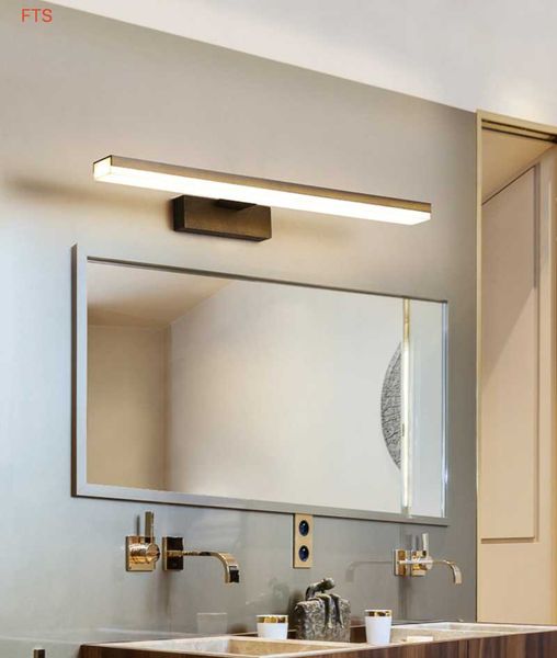 

wall lamp mirror led retro aluminum acrylic bathroom sanitary dressing room cabinet mural anti-fog