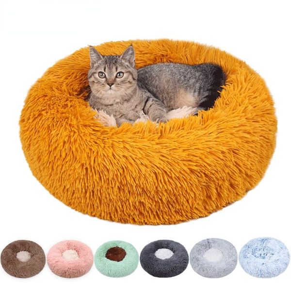 

kennels & pens dog cat bed round long plush mat comfortable touch sofa cats nest kennel house cushion for small large / style