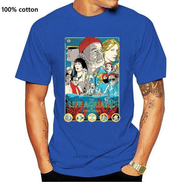 

men's t-shirts life aquatic t-shirt steve zissou wes anderson cult movie good quality brand cotton shirt summer style cool shirts, White;black