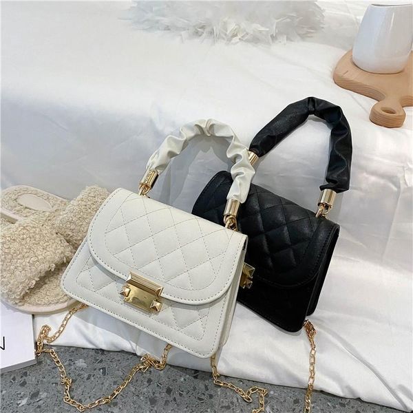 

fashion women's bag, shoulder embroidered thread, rhombus pattern handbag, chain messenger bag evening bags
