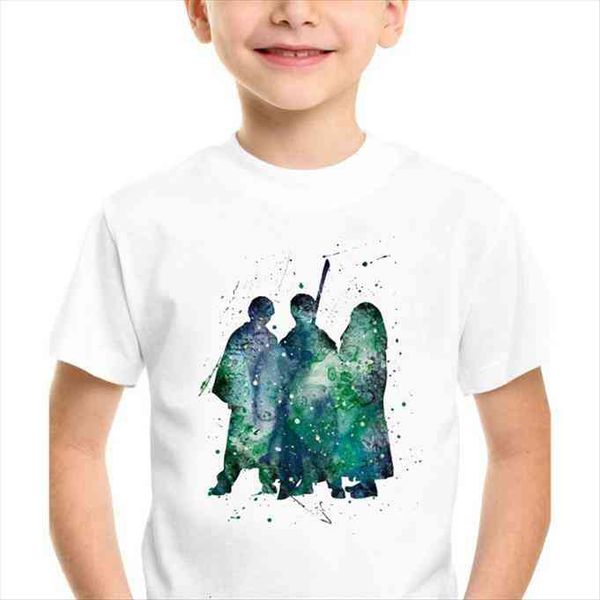 

kawaii cartoon graphic printed t shirt summer fashion kids short sleeve tee boys girls harajuku style casual, Blue