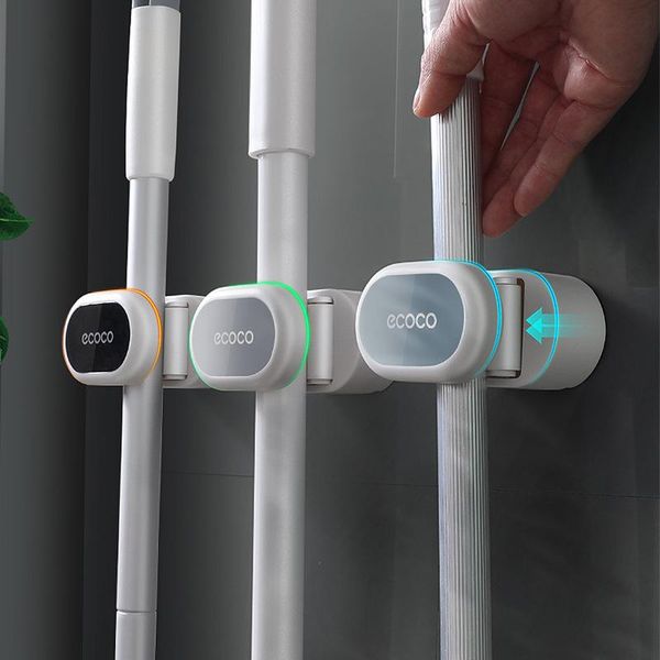 

mop rack household adhesive rod hook broom storage kitchen tools shelves bathroom accessories wall shelf organizer & organization