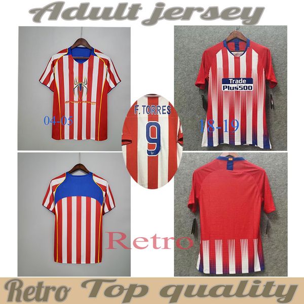 

retro atlÃ©tico madrid18/19 03/04 centenary soccer jerseys torres simeone vintage football camisetas classic shirts kit, Black;yellow