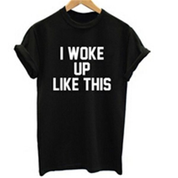 

i woke up like this t-shirt women summer letter print tshirt beyonce short sleeve cotton t shirt femme casual funny tee 210517, White