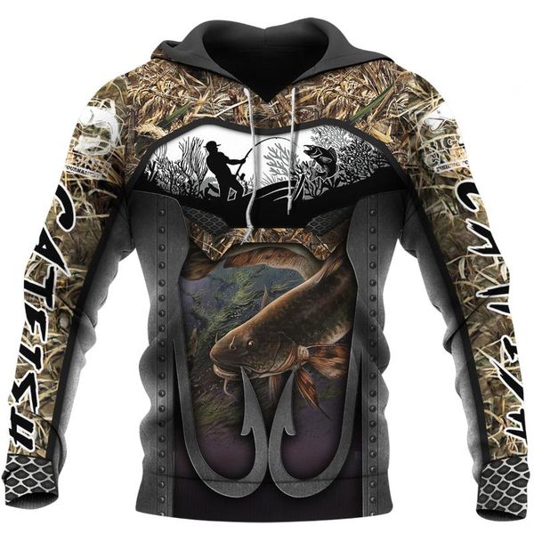 

men's hoodies & sweatshirts catfish fishing 3d all over printing clothing fashion casual sweatshirt for man and women, Black