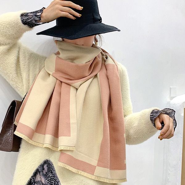 

fashion wool winter women's scarf mixed colors plaid thick brand shawls and scarves for women, Blue;gray