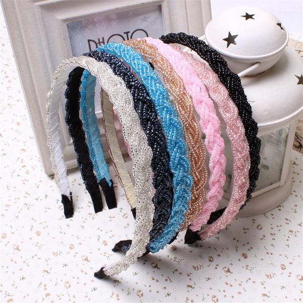 

hair clips & barrettes 6 pcs/lot colors girl fashion women bead rhinestone crystal hairband head chain headband piece band, Golden;silver