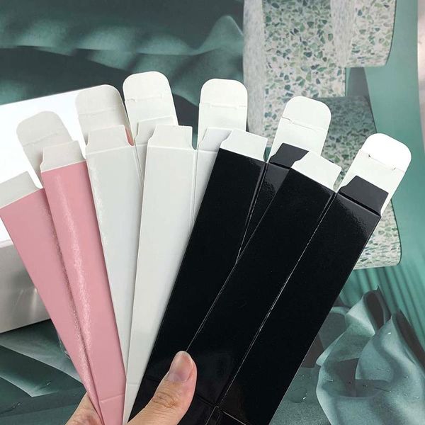 

storage bottles & jars wholesale 100/200/300pcs lip gloss tube paper box 25*25*117mm black/white packing for cosmetics container customizabl