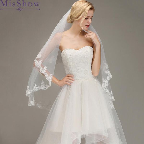 

bridal veils simple two layers short tulle white wedding 2021 ivory veil for marriage accessories with comb voile, Black