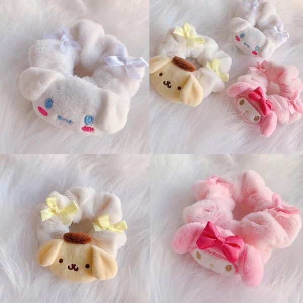 

hair clips & barrettes cartoon animal plush scrunchie elastic hairband fluffy tie rope furry accessories girls women headband, Golden;silver