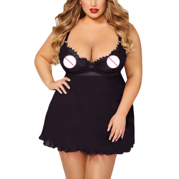 

cosplay lingerie fashion women plus size pretty babydoll set lace lingerie g-string underwear, White;black