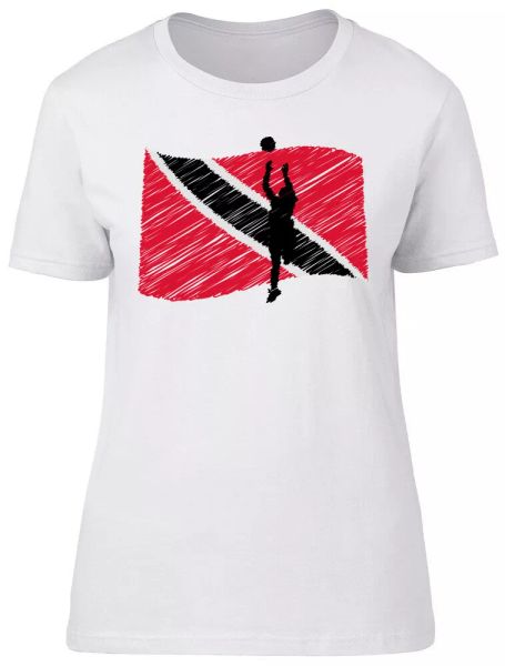 

trinidad & tabago netball ladies womens fitted t-shirt, White;black