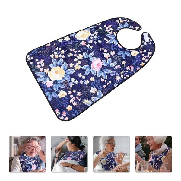 

aprons 1pc adults bib old people eating waterproof feeding apron (dark blue)