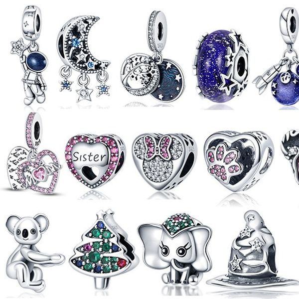 

925 sterling silver heart shape zircon charms safety chain fit pandora bracelet women fashion jewelry gift, Black
