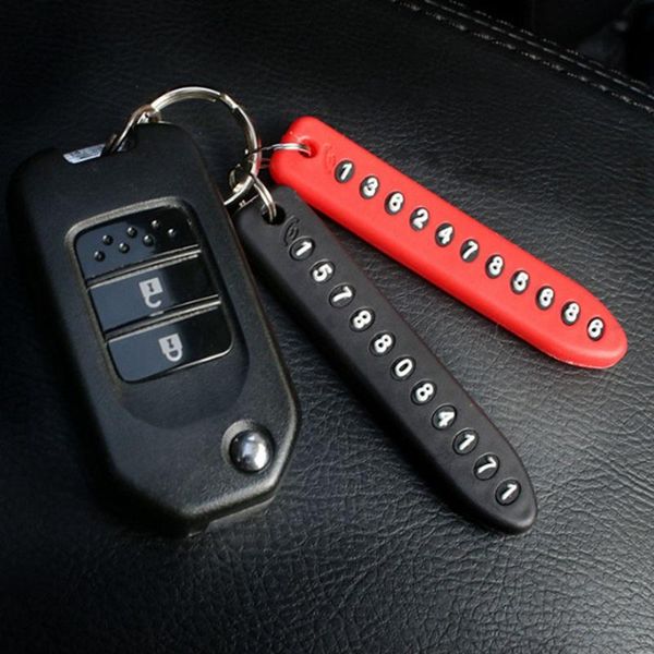 

keychains phone number plate car keychain pendant auto vehicle card keyring key chain interior decoration, Silver