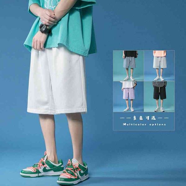 

men's shorts summer drawstring fashion multicolor casual men streetwear loose straight joggers mens clothing m-2xl q23j, White;black