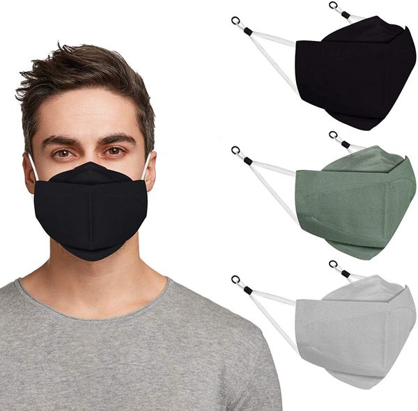 

custom logo 3d anti fog cloth fish mouth solid color adjustable ear hanging cotton mask
