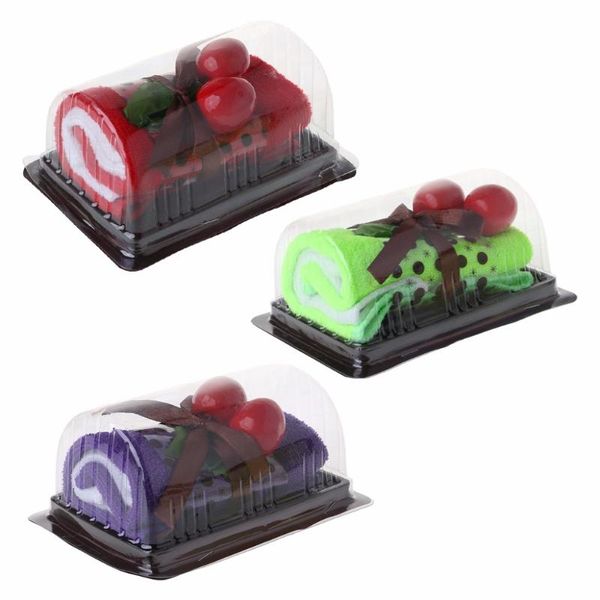 

towel cherry cake sandwich swiss roll shape hand washcloth wedding party gifts