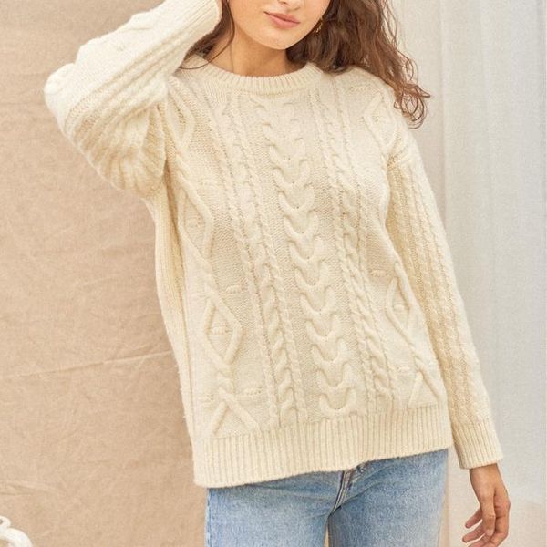 

autumn and winter korean version of the small twist sweater women fashion loose pullover retro wine red women's sweaters, White;black