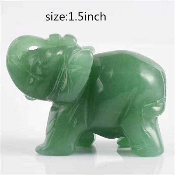 

natural hand carved green aventurine elephant folk crafs healing crystals for home decoration decorative objects & figurines
