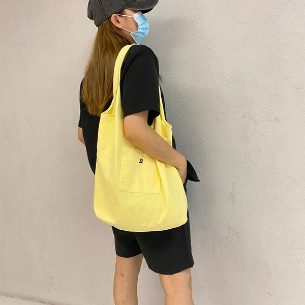 

evening bags large capacity canvas bag for women 2021 korean fashion shopping tote casual embroidery b school shoulder handbag