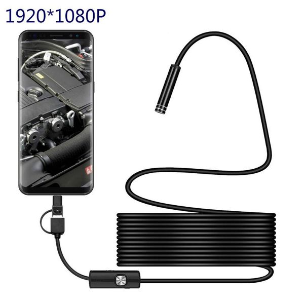 

usb&microusb &type c 8mm usb 8 led 1m 2m 5m waterproof inspection borescope for android pc mini cameras