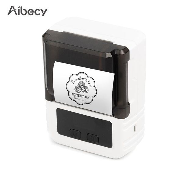 

aibecy portable thermal printer handheld label 203dpi support 20-50mm paper width multiple language print use with app printers