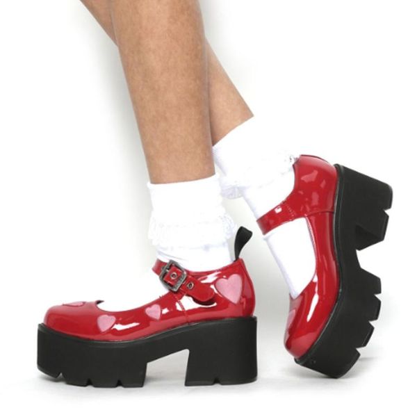 

dress shoes 2021 square heel round toe buckle strap high with metal decoration year-round sweet party club woman mary jane, Black