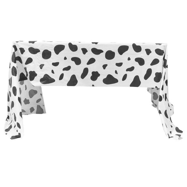 

table cloth 1 set 2 pcs disposable tablecloth cow pattern printed covers (assorted color)
