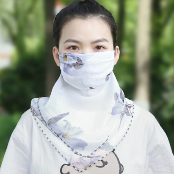 

sunscreen bib, big mouth neck protection, breathable mask, full face and uv protection chiffon thin veil in spring of 2021