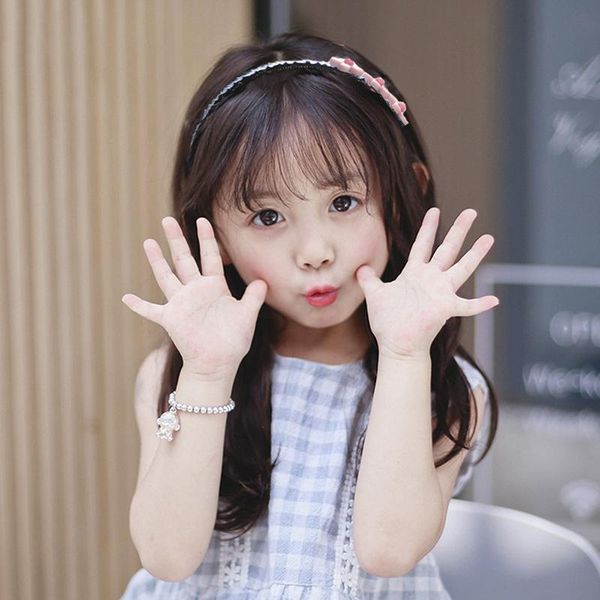 

1pcs children cute colorful flower cartoon hair hoop hairbands girls lovely headbands kids accessories women, Slivery;white
