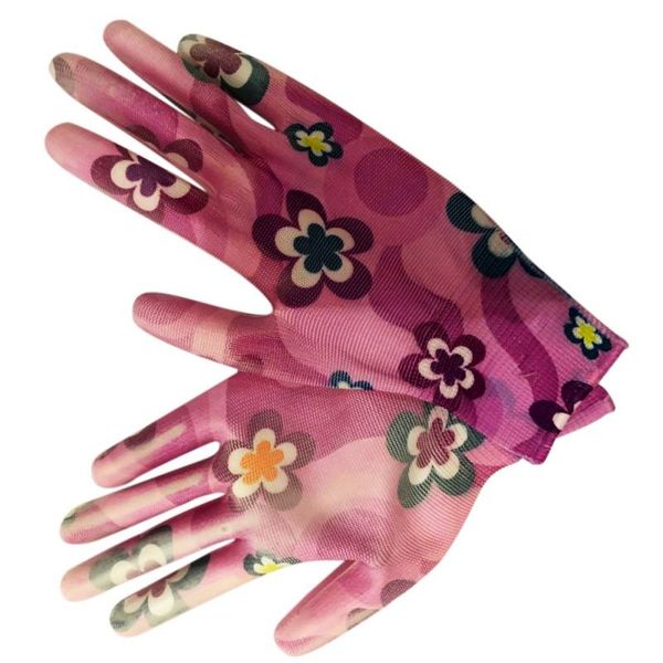 

disposable gloves breathable gardening flower print nylon pu women non-slip housework cleaning random color