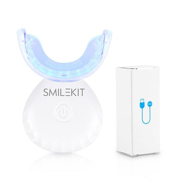 

smart electric toothbrush teeth brightening light rechargeable blue led u shape accelerator and tray whitener