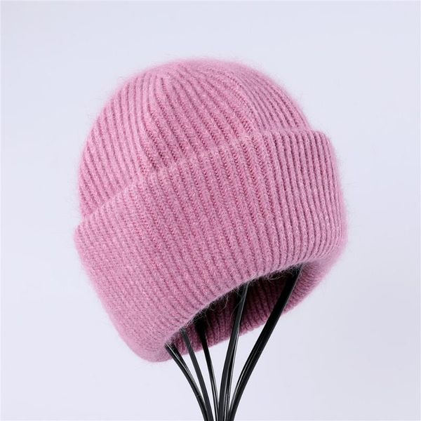 

beanie/skull caps winter hat for women cashmere knitted beanies thick warm girls wool angora female beanie hats, Blue;gray