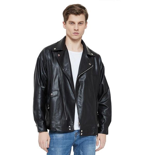 

men's jackets autumn winter mens short coat vintage motorcycle men leather jacket street bike casual veste streetwear youth couples clo, Black;brown
