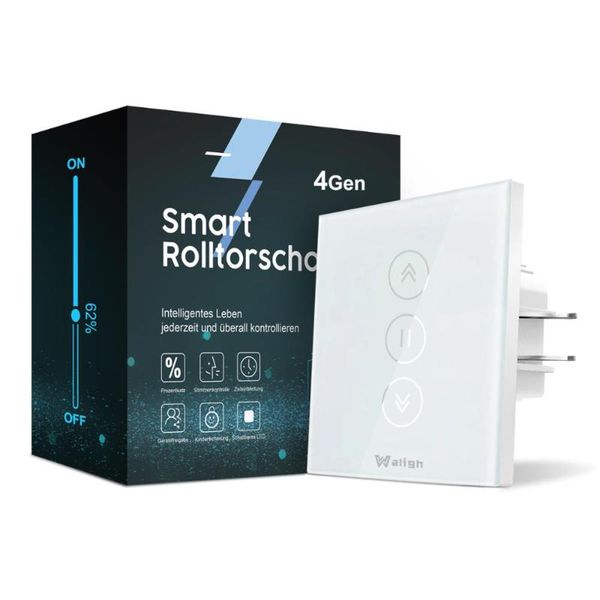 

smart home control [4 gen.] waligh wireless trigger switch, alexa shutter with timer, percent, night mode, voice