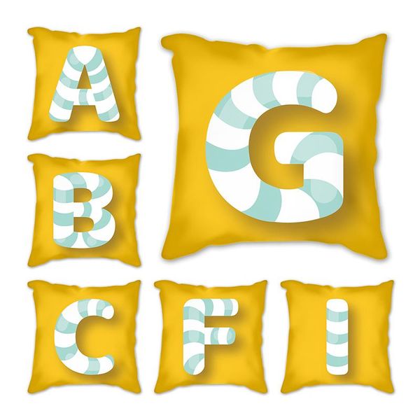 

cushion/decorative pillow yellow decorative english alphabet letter cushion cover polyester bohemian home decoration chair sofa