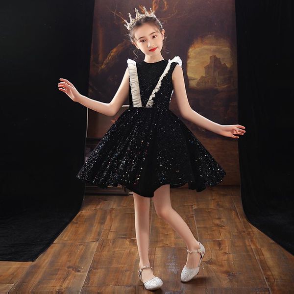 

girl's dresses evening dress princess fluffy yarn flower girl, Red;yellow